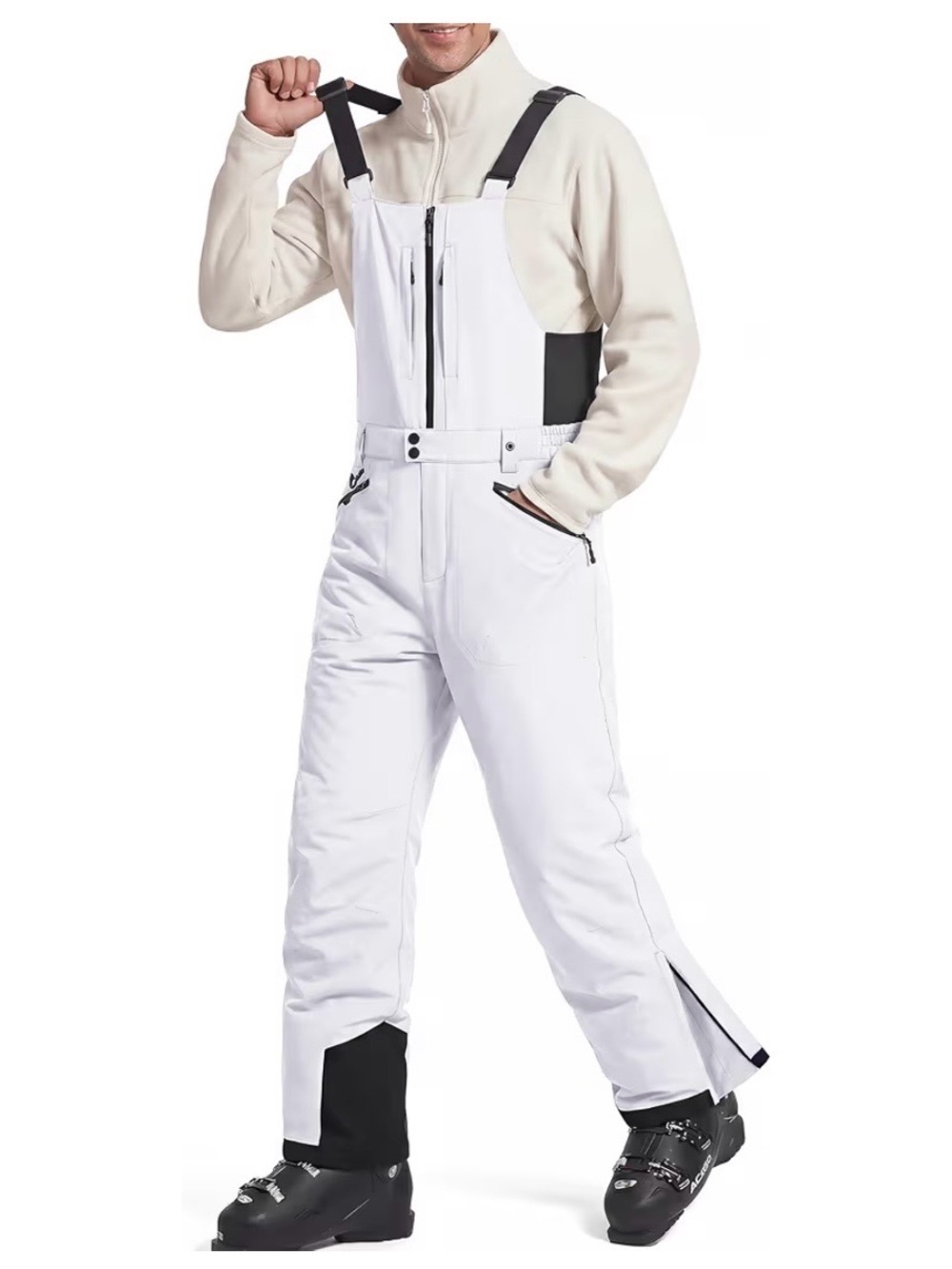 FREE SOLDIER Men's Insulated Waterproof Snow Bibs Ski Overalls 1284/C-1